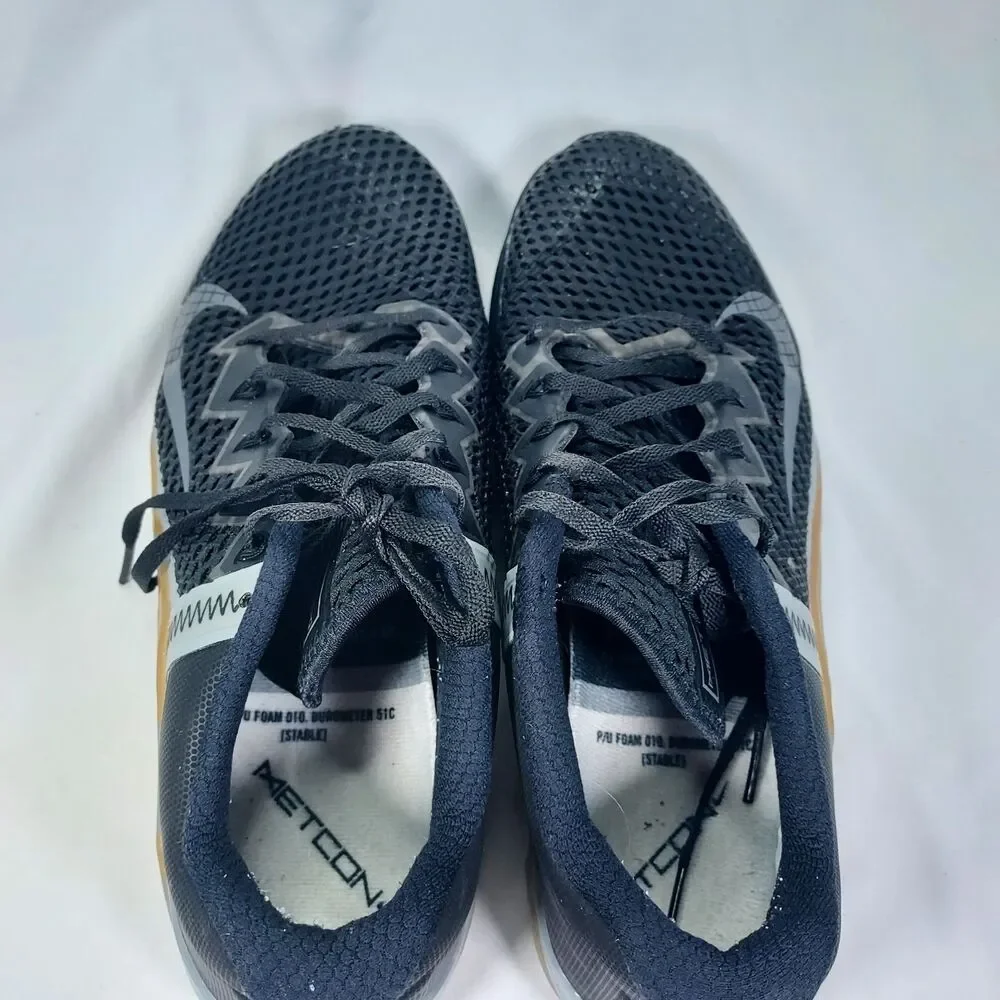 Nike Metcon 6 Men’s 10.5 Black Gray Gum Sole CrossFit Training Sneakers
